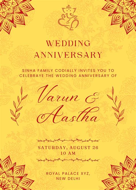 Marriage Anniversary Invitation Download Shaadi Vibes