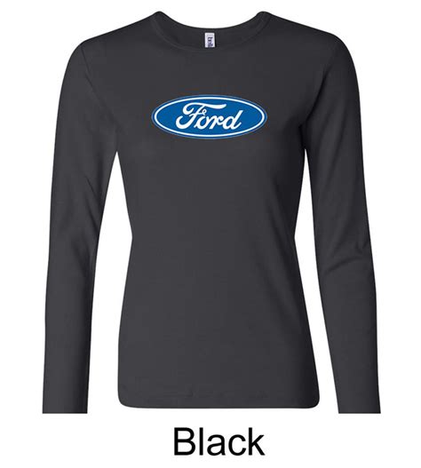 Ford Logo Shirt Oval Emblem Ladies Long Sleeve Tee T Shirt Ford Oval