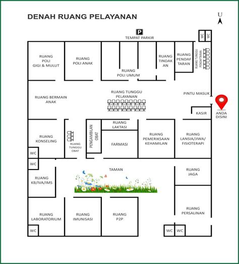 DENAH RUANG PELAYANAN Puskesmas Kebondalem