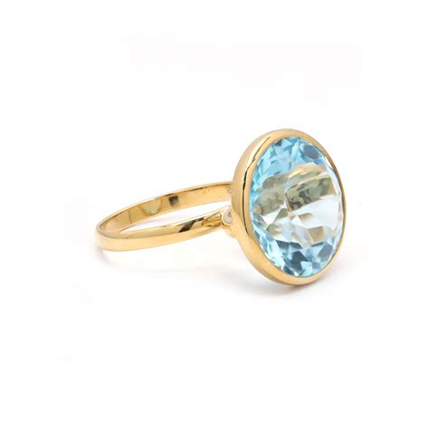 Customizable Carat Bezel Set Aquamarine Gemstone Ring In K Solid