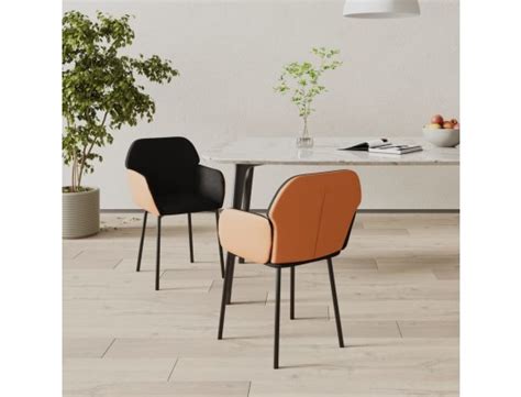 Vidaxl chaises de salle à manger 2 pcs noir tissu et similicuir VIDAXL