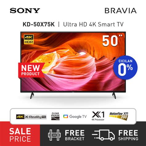 Promo Sony Bravia Led Tv 4k Hdr 50 Inch Smart Tv Kd 50x75k Original