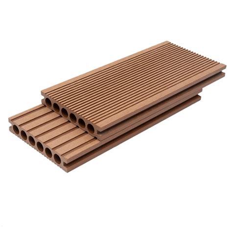 Tercel 140 25mm Skin Friendly Composite Decking Stripe Round Hole Teak