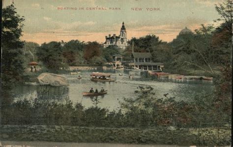 Boating in Central Park New York, NY Postcard