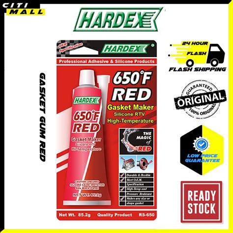 HARDEX RS650 Gasket Gum 650 F RED GASKET MAKER SILICONE RTV 85 2g