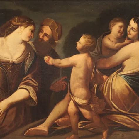 QUADRO MITOLOGICO ITALIANO Dipinto Antico Olio Su Tela Pittura Arte