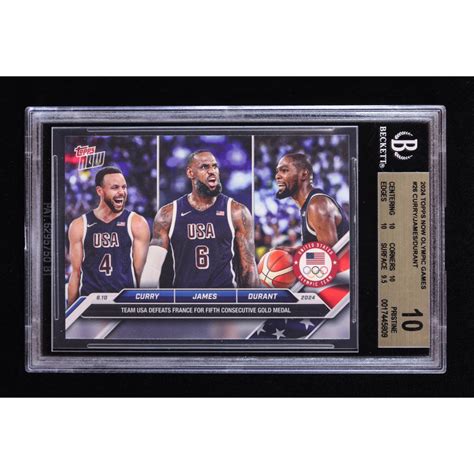 Stephen Curry LeBron James Kevin Durant 2024 Topps Now 26 BGS 10