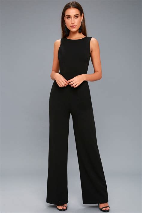 Sexy Black Jumpsuit Wide Leg Jumpsuit Backless Jumpsuit Lulus