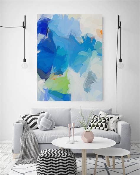 Blue Green Abstract Painting Original Contemporary Art Large Wall Art ...