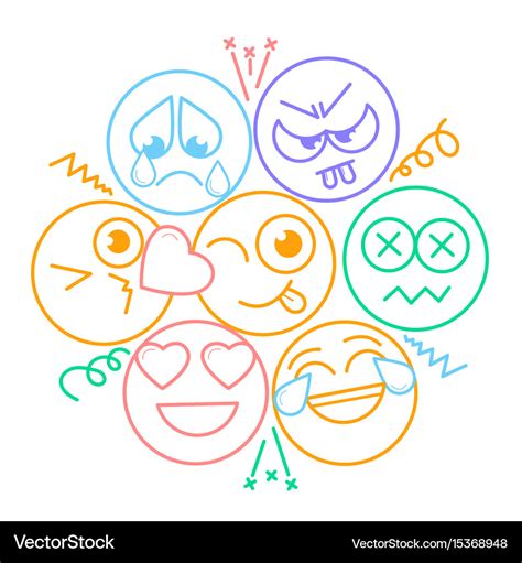 Icon With Smiles And Emotions Royalty Free Vector Image