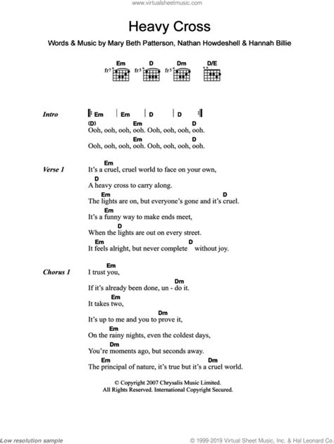 Heavy Cross Sheet Music For Guitar Chords Pdf