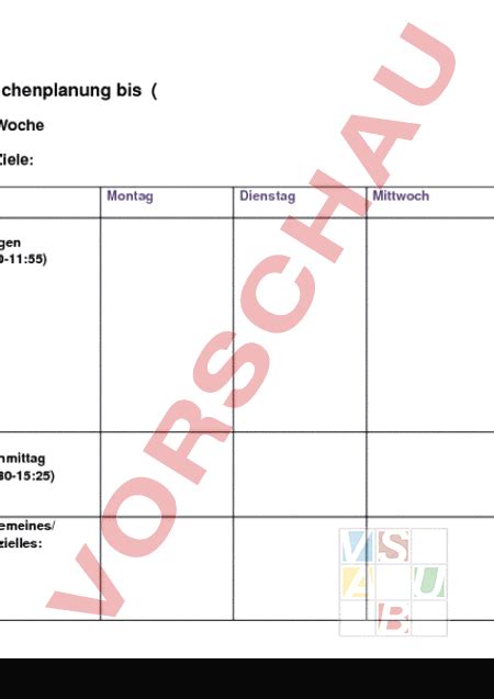 Arbeitsblatt Planung Administration Methodik Unterrichtsplanung