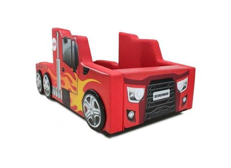 Cama Infantil Hot Truck Rodas Sobrepostas Cor Vermelha Tamanho