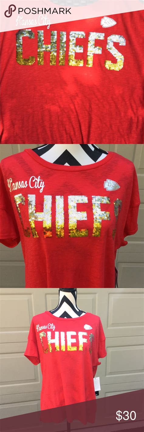 Nwt Nfl Team Kansas City Chiefs Sequin Shirt Sequin Shirt Shirts