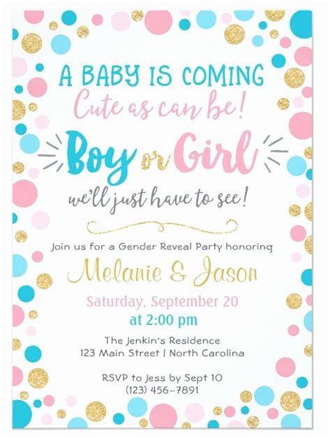 Gender Reveal Invitation Wording