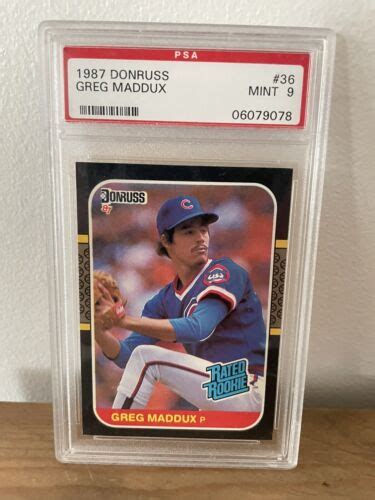 1987 Donruss Greg Maddux Rated Rookie PSA 9 36 Chicago Cubs HOF EBay