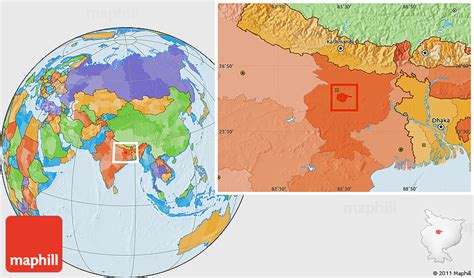 Political Location Map of Nalanda