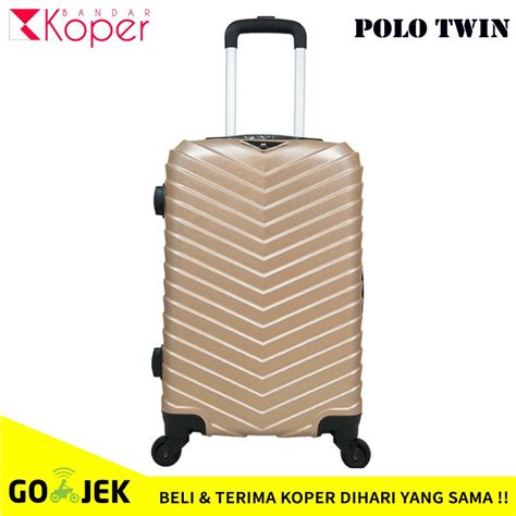 Jual Koper Polo Twin 10025 01 Fiber ABS Kabin Size 20 Inci Gold