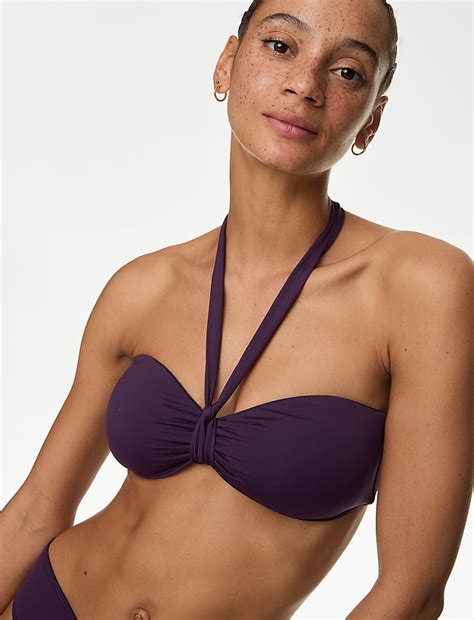 Buy Padded Halterneck Bandeau Bikini Top At Marks Spencer