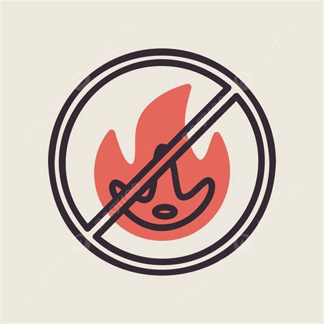 No Fire Flame Sign Vector Icon Bonfire Fire Alarm Vector Bonfire Fire