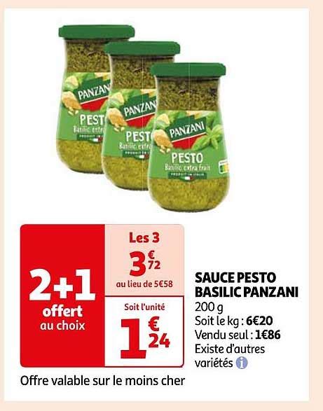 Promo Sauce Pesto Basilic Panzani Chez Auchan ICatalogue Fr