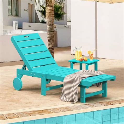 Lue Bona Heli Recycled Aruba Blue Patio Lounge Chair Plastic Stackable