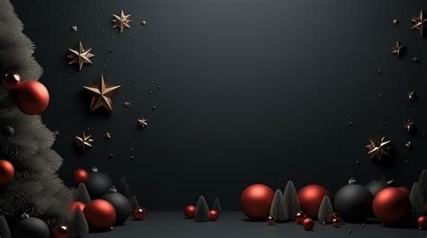 Premium AI Image | christmas decorations on a dark background.