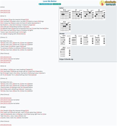 Chord: Love Me Better - James Blunt - tab, song lyric, sheet, guitar ...