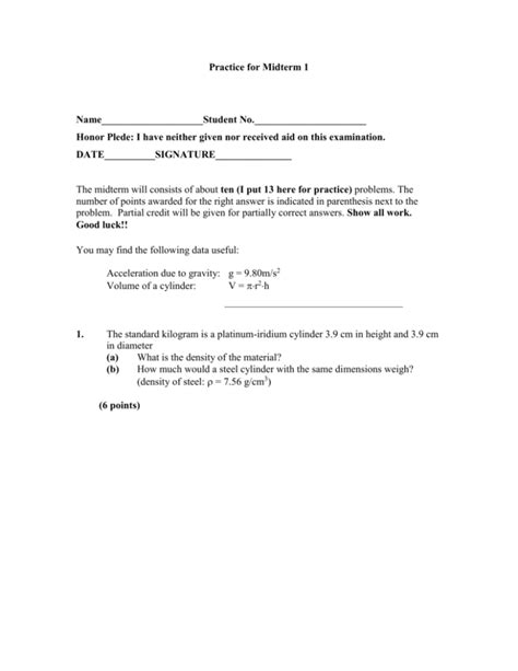 Practice Test 1 For Midterm 1