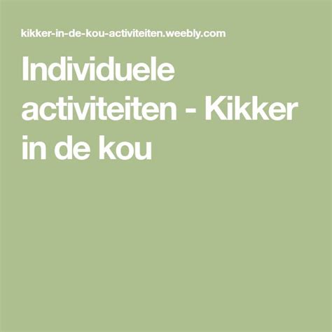 The Words Indivduulee Acttivtien Kiker In De Kou