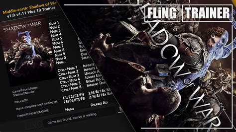 Middle Earth Shadow Of War Trainer Fling Flingtrainer Youtube