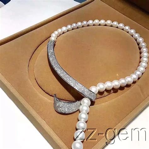 Hot Koop Nieuwe Stijl 10Mm Sea Shell Parels Ketting Cz Micro Pave