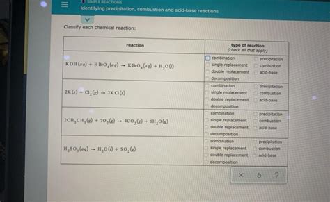 Solved Simple Reactions Identifying Precipitation Chegg