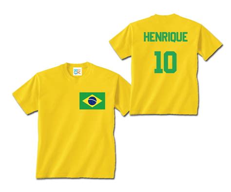 Camiseta Infantil Brasil Copa Personalizada Elo