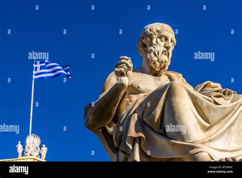 Statue Of The Greek Philosopher Plato In Front Of The Academy Of Athens