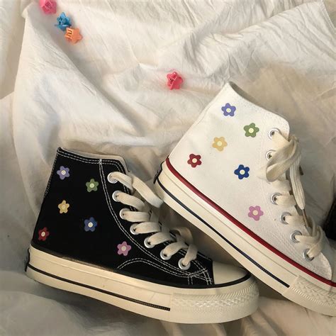 Cute Flower Canvas Shoes Yv42147 Youvimi Painted Shoes Diy Painted