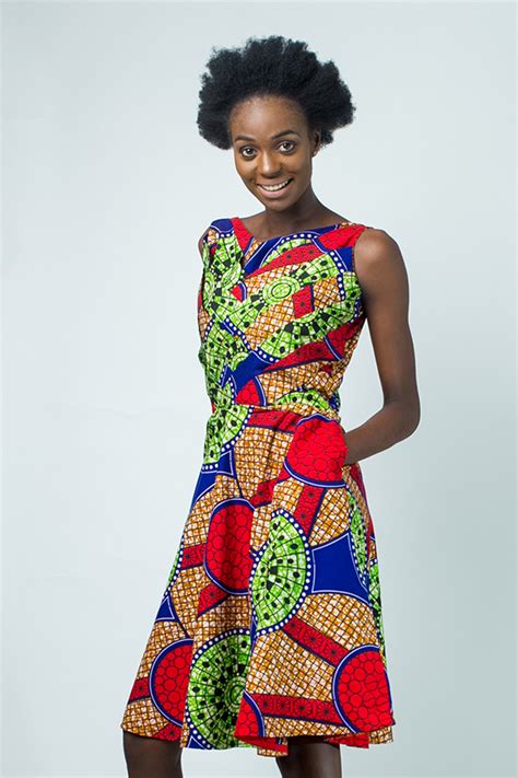 Wholesale Ankara African Print Midi Dress Kipfashion