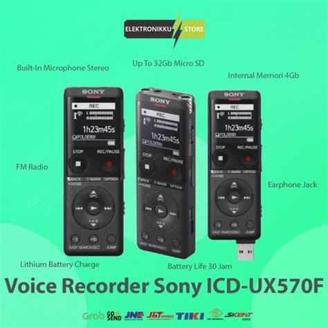 Alat Perekam Rekam Rekaman Suara Sony Icd Ux F Digital Voice Recorder