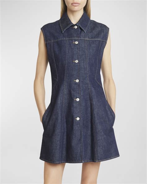 Givenchy Button Front Denim Mini Dress Neiman Marcus