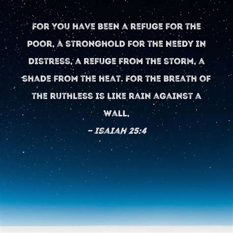 Isaiah For You Have Been A Refuge For The Poor A Stronghold For