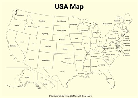 Blank US Maps with States - Printable Material