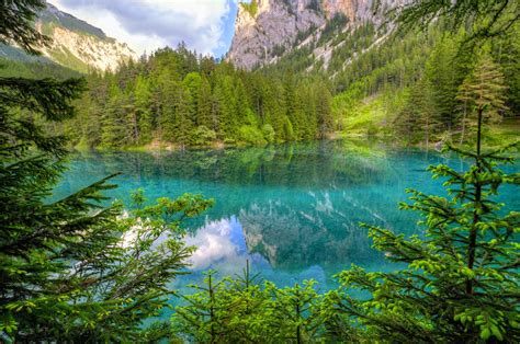 Sfondi Alberi Paesaggio Montagne Lago Acqua Riflessione Verde