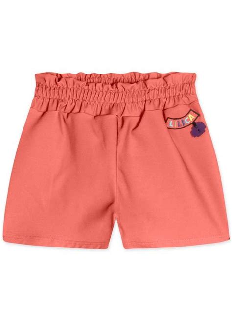 Short Bebe Feminino Lilica Laranja Clube Marisol