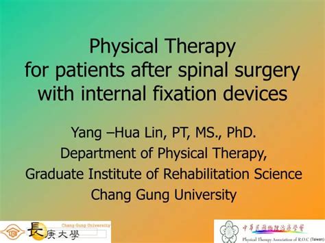 Ppt Physical Therapy For Patients After Spinal Surgery With Internal