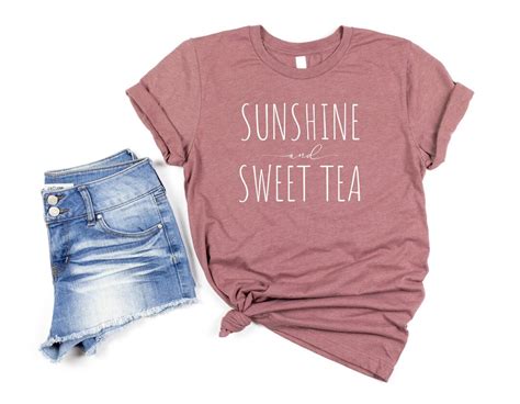 Sunshine And Sweet Tea T Shirt Tea Graphic Tshirt For Women Etsy