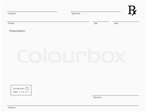 Doctors Rx Pad Template Blank Stock Vector Colourbox