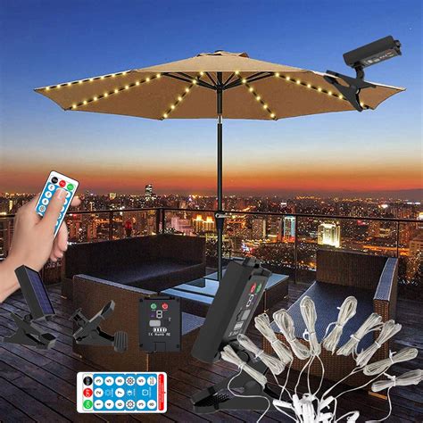 Hiroekza Clearance Led Lights Solar LED Canopy Beach Camping Umbrella