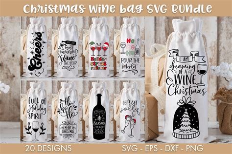 Christmas Wine Bag Svg Bundle Png Bundle Christmas Wine Svg Etsy