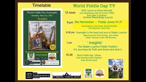 Scartaglin World Fiddle Day 2021 Launch Youtube