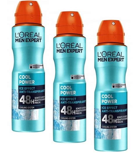 3x Loreal Men Expert Dezodorant W Sprayu Cool Power 48H 150 Ml